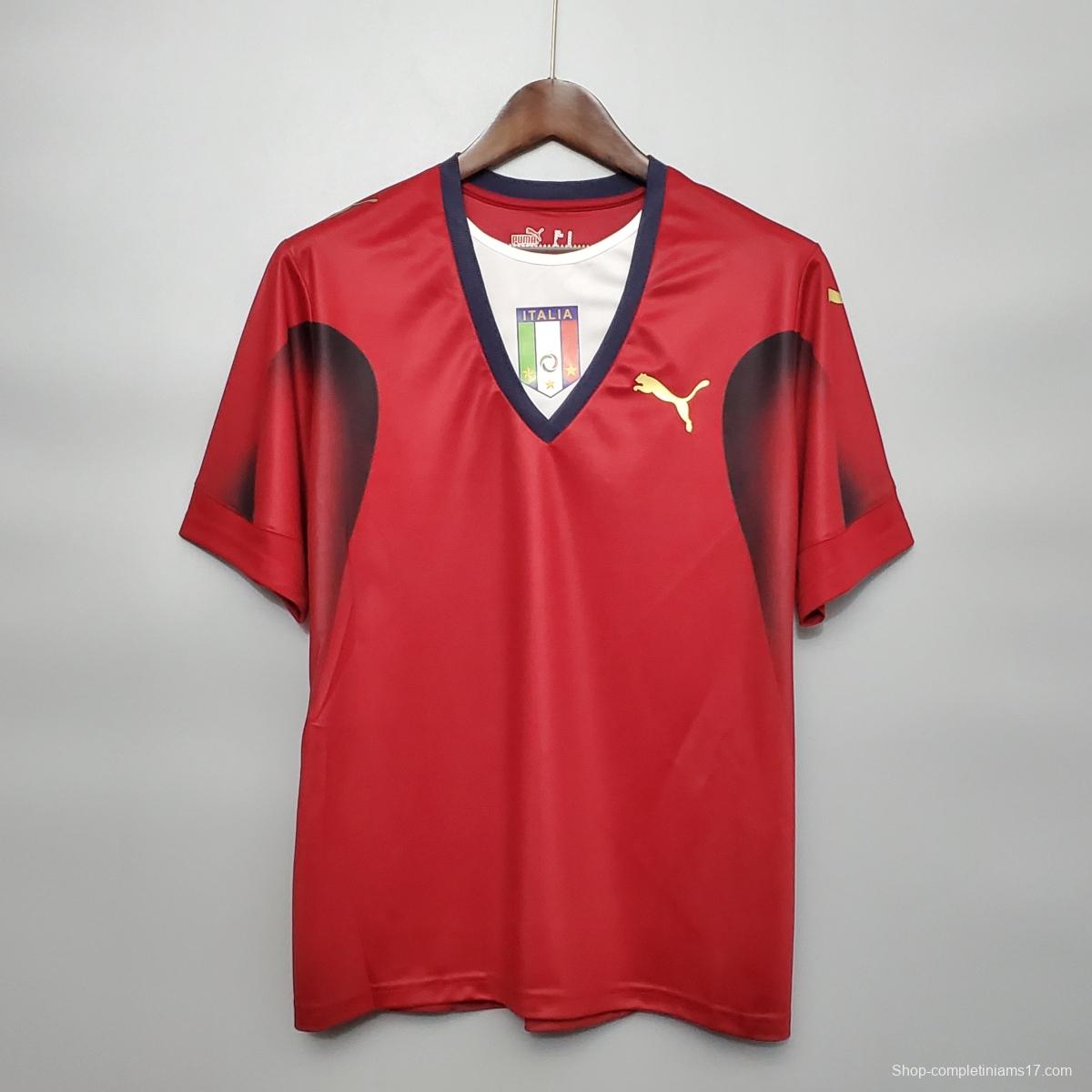 Retro 2006 Italy Red Soccer Jersey