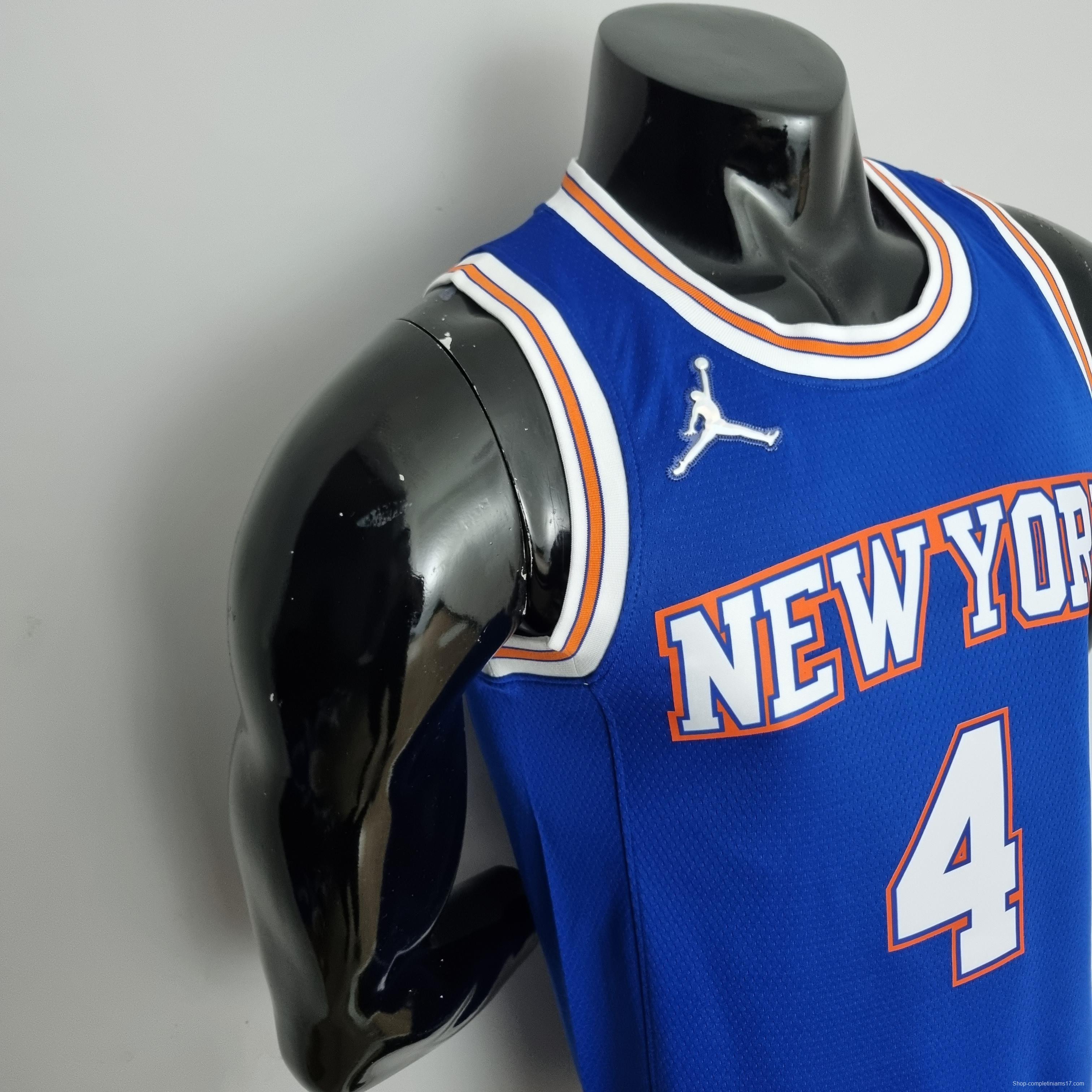 75th Anniversary Ross #4 New York Knicks Jordan Limited Blue NBA Jersey