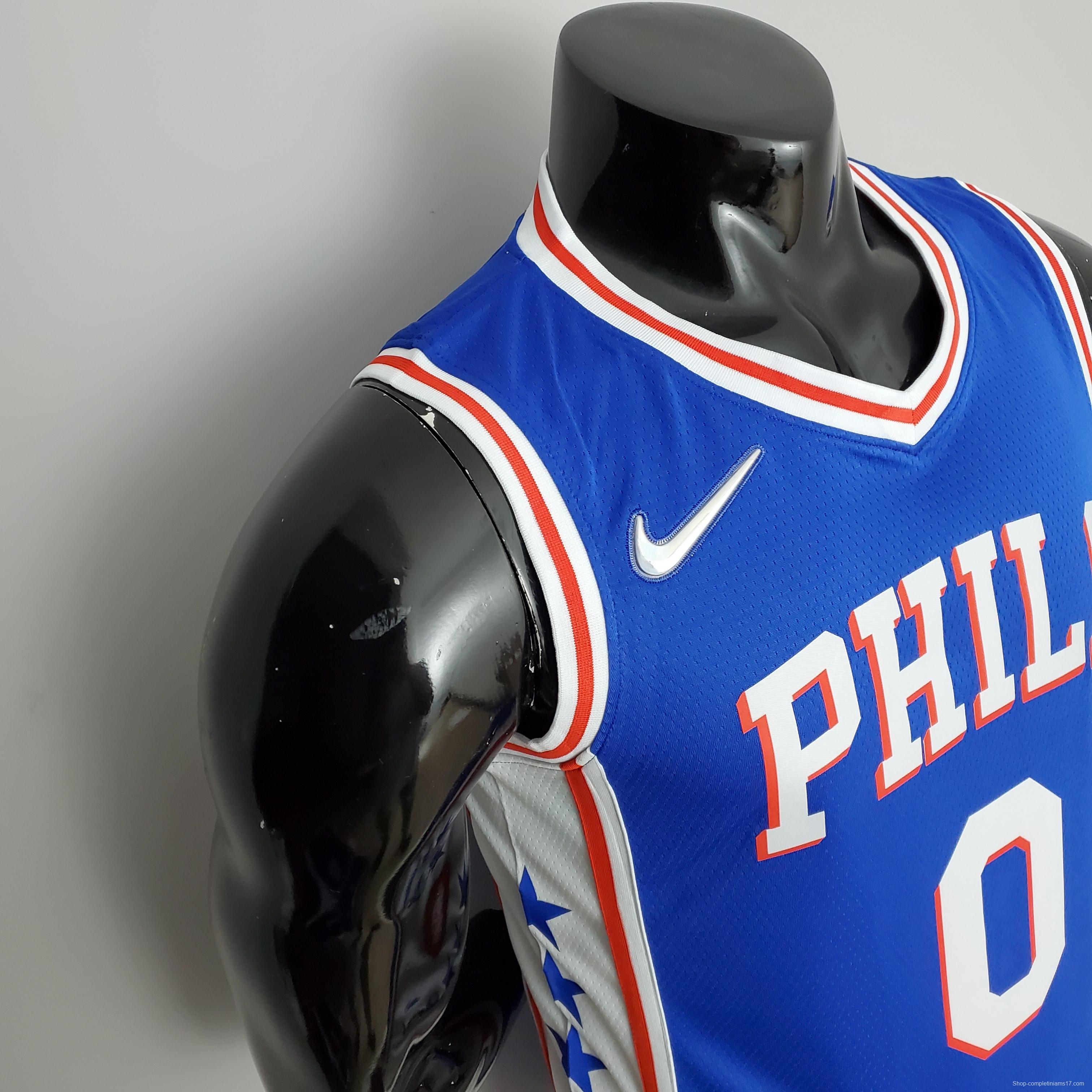 75th Anniversary Philadelphia 76ers MAXEY#0 Blue NBA Jersey