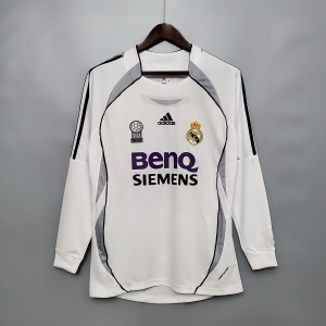 Retro Real Madrid Long sleeve 06/07 home Soccer Jersey