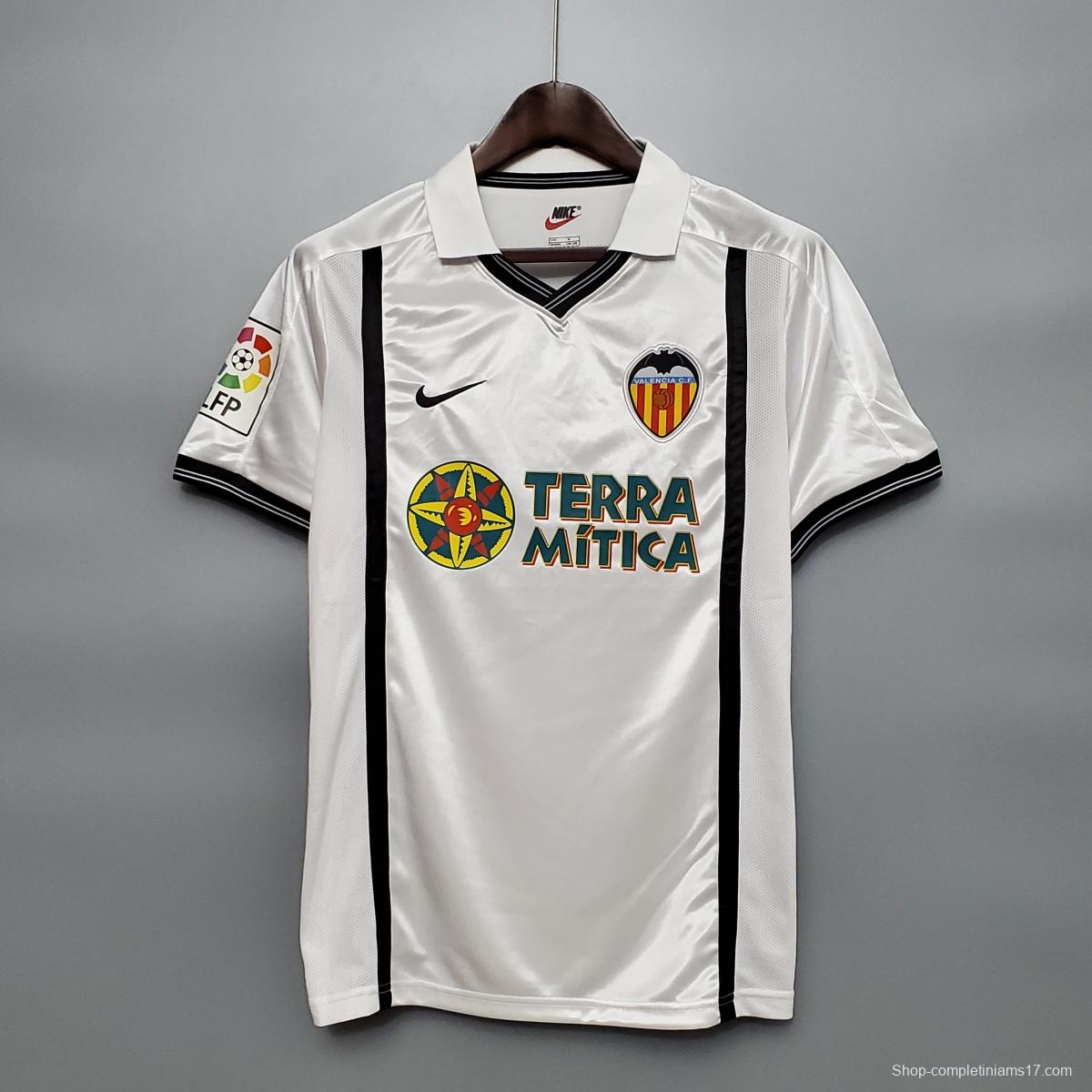 Retro 00/01 Valencia Home Soccer Jersey