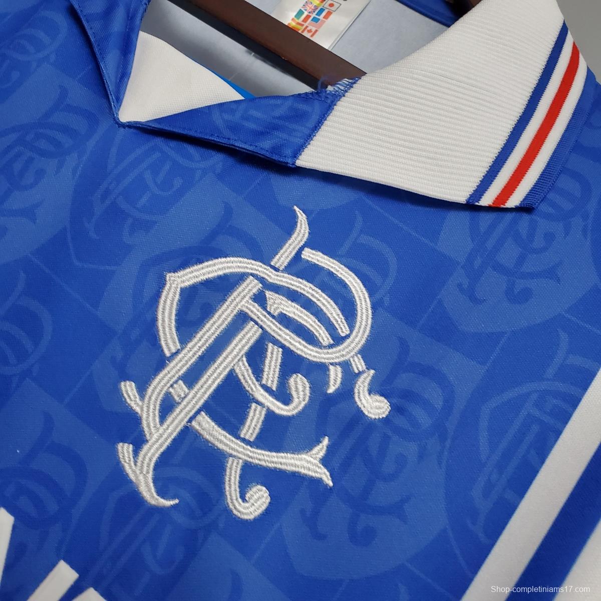 Retro 96/97 Rangers home Soccer Jersey