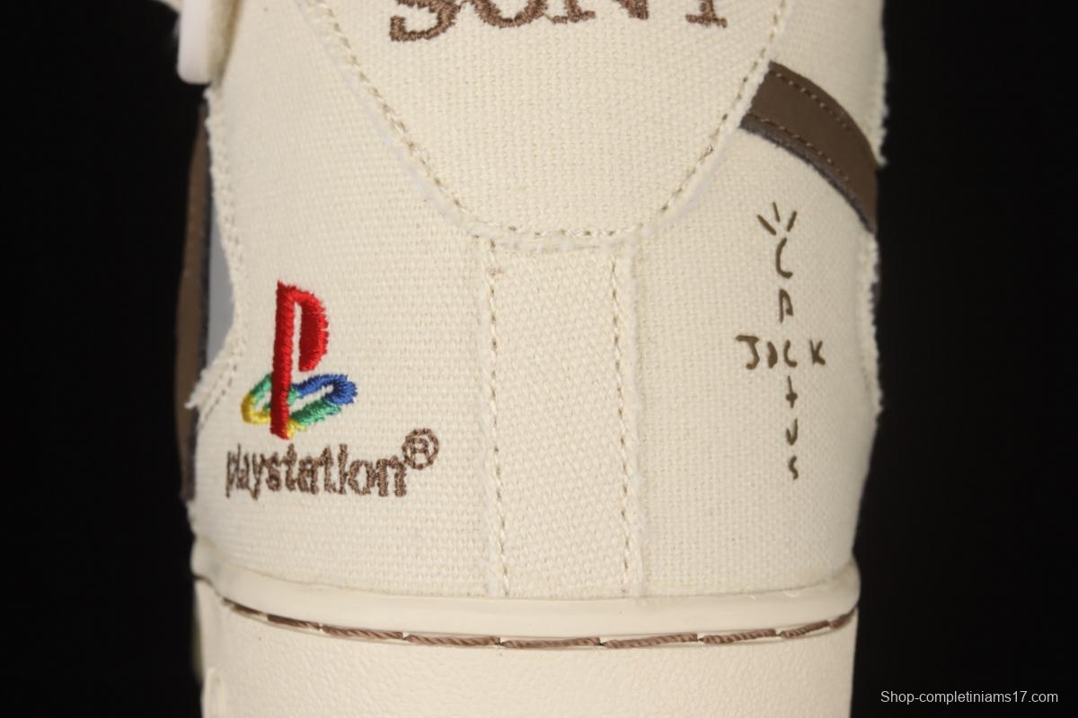 Travis Scott x Sony PlayStation 5 x NIKE Air Force 11607 Mid PS5 Slam Dunk Series to help classic 100-match leisure sports board shoes BQ5828-202