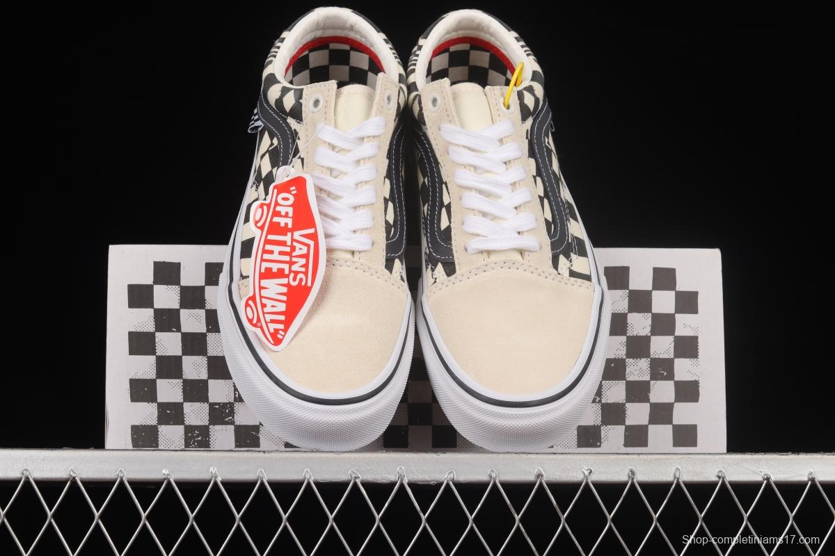 Vans OId Skool black and white checkerboard side stripe low-top professional skateboard shoes VN0A5FCB9CU