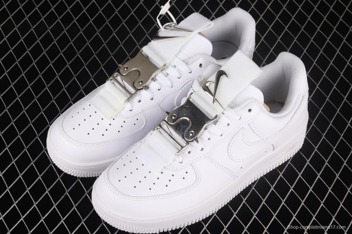 NIKE Air Force 1x07 Low metal silver hook low-top casual board shoes 315122-111,
