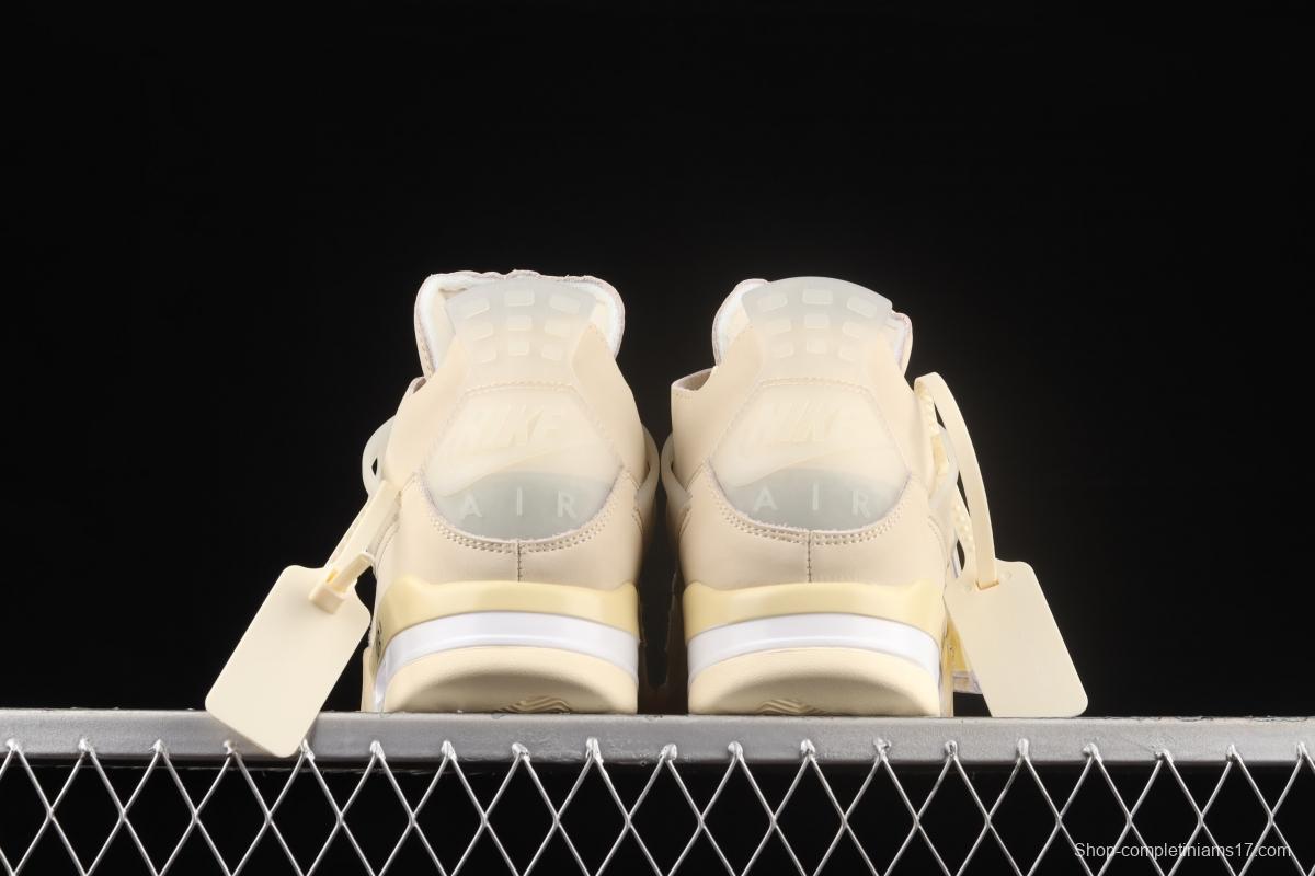 OFF-White x Air Jordan 4 Retro Cream/Sail help retro leisure sports culture basketball shoes CV9388-100