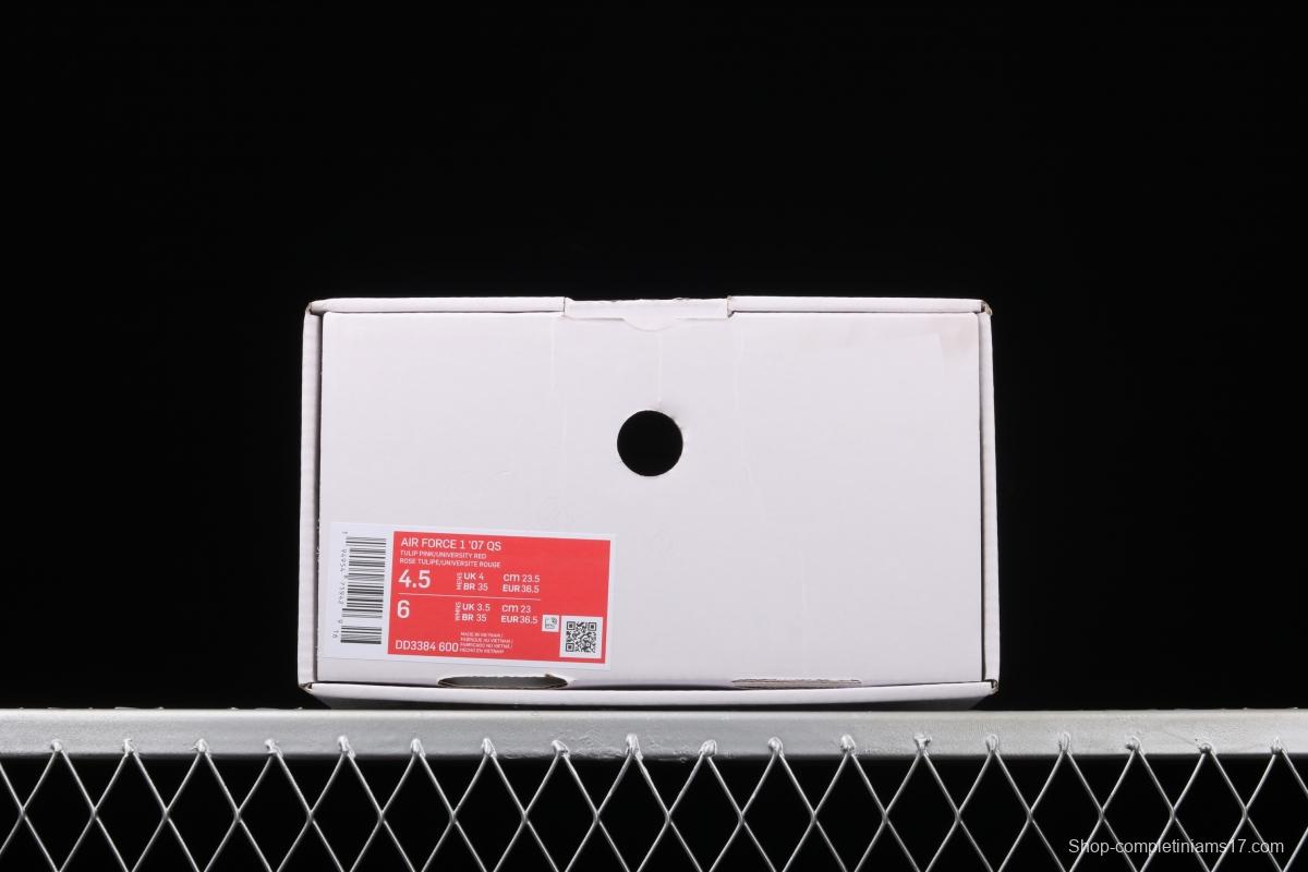 NIKE Air Force 11607 QS Pink Valentine's Day PEACEMINUSONE same style DD3384-600
