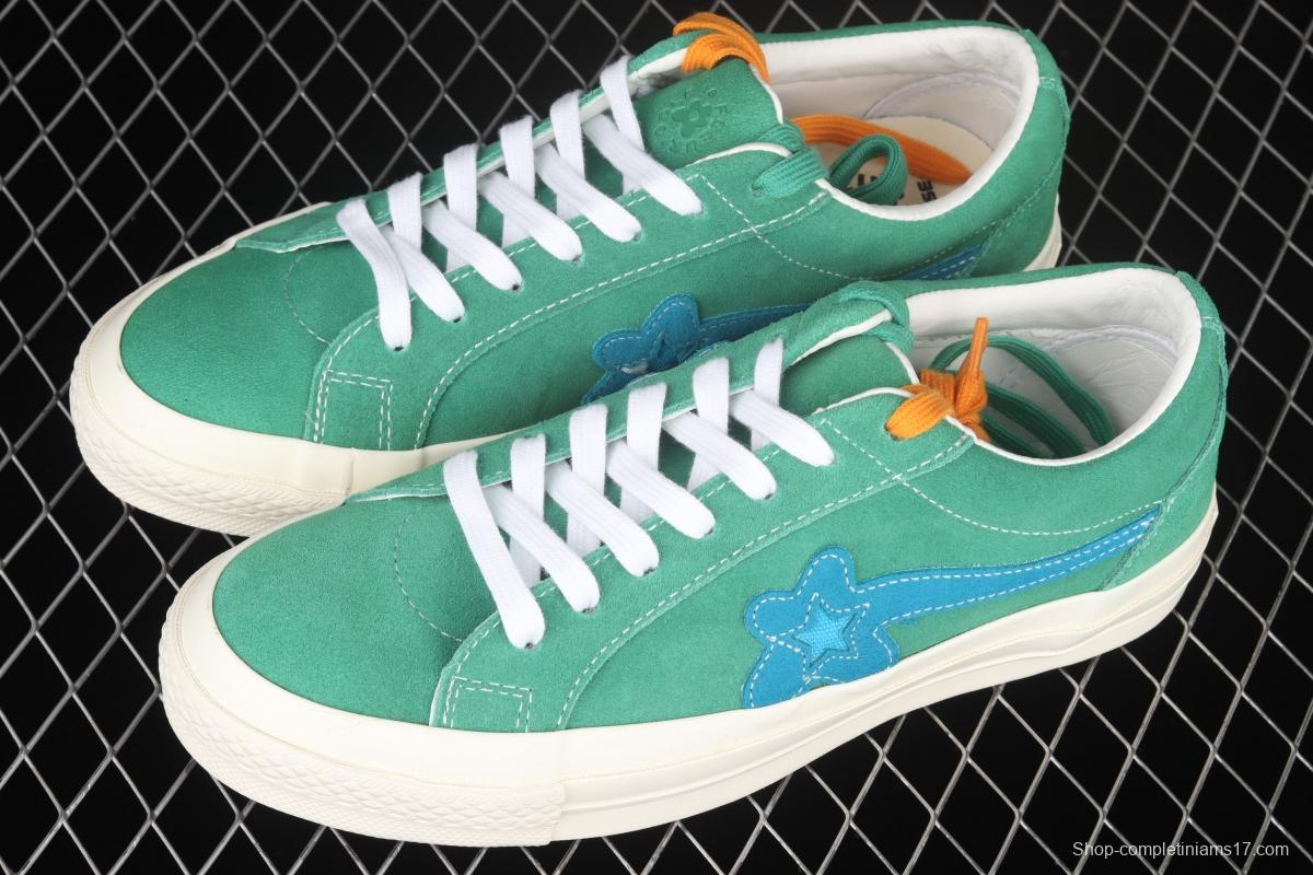 Creator x Converse One Star Ox Golf Le Fleur TTC co-signed green floret 2.0 suede low upper shoes 160322C