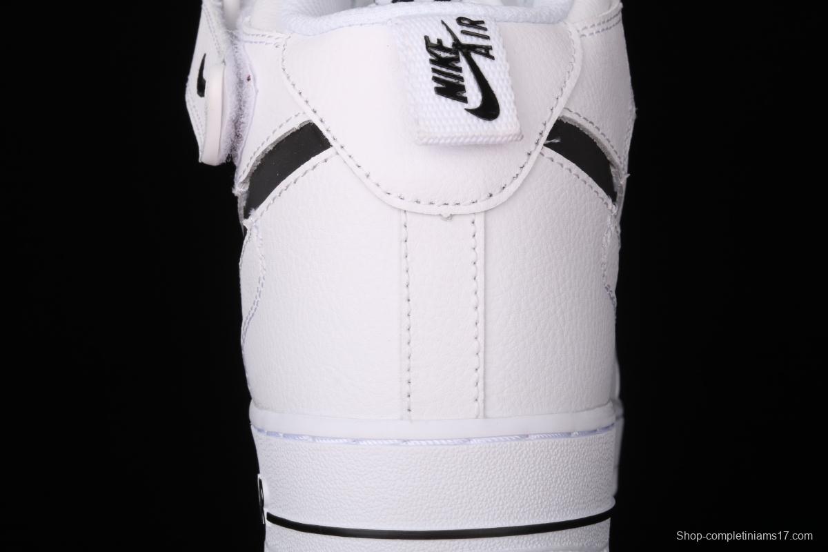 NIKE Air Force 1 Mid Premium ShAdidasow grey all-white side Logo3M reflective board shoes CV3039-108