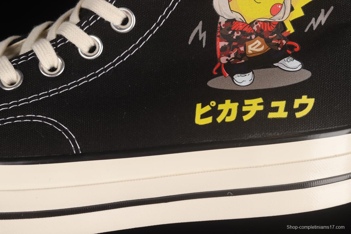 Converse Chuck 1970s x Pokemon Pokemon Pikachu cute and playful limited edition Samsung standard canvas shoes 162050C