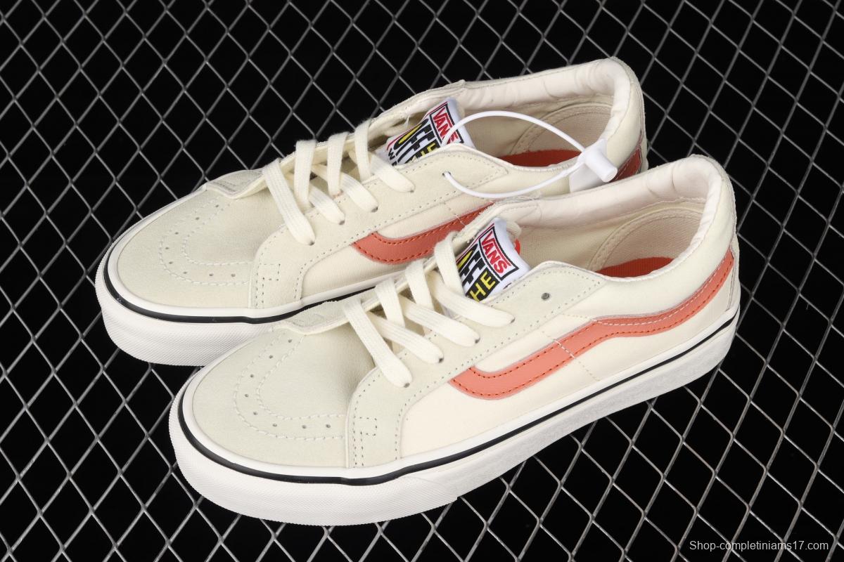 Vans Sk8-Low Reissue S classic rice white orange low-top casual canvas shoes VN0A4UWI4WU