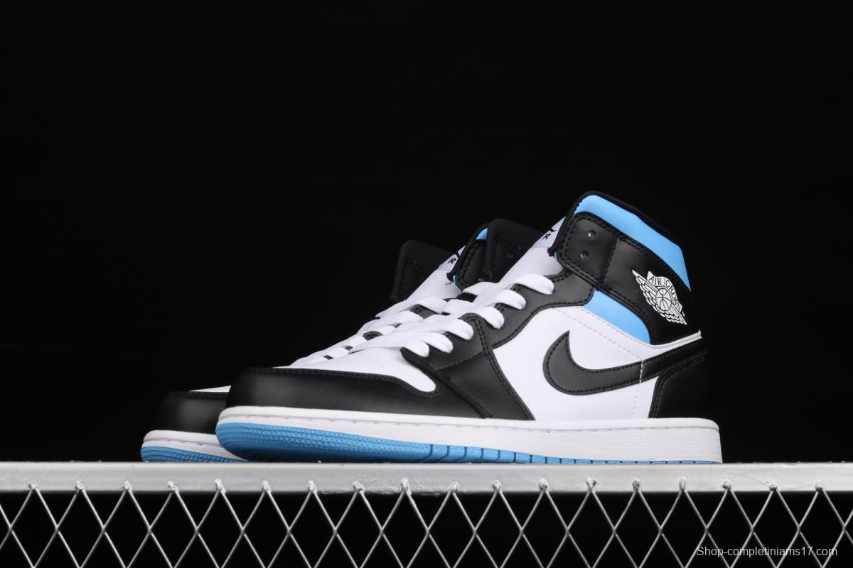 Air Jordan 1 Mid SE black, white and blue BQ6472-102