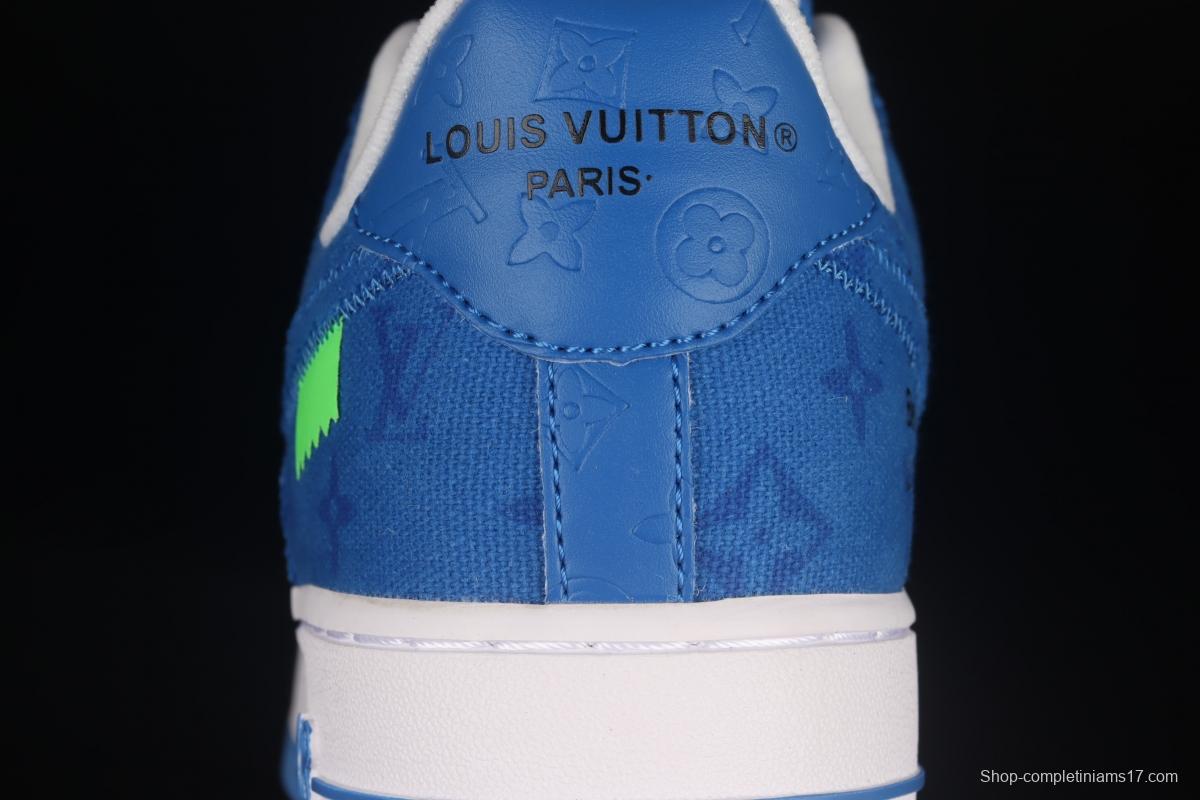 NIKE Air Force 1x07 Low LV printed canvas spliced low-top casual board shoes LA2314-103