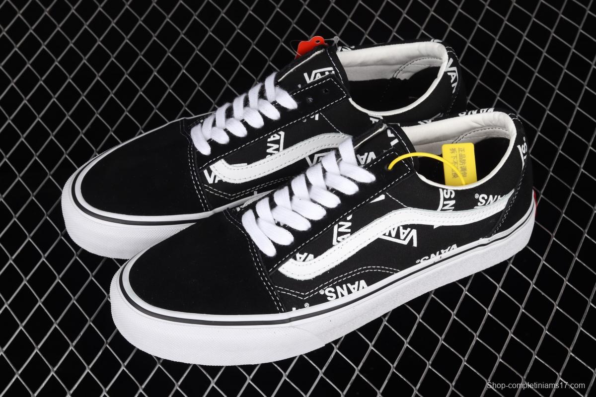 Vans Old Skool classic black and white LOGO letter printed low upper board shoes VN0A3WKTQW7