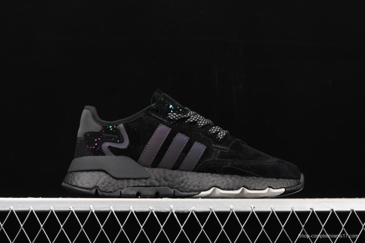 Adidas Nite Jogger 2019 Boost EG7666 suede stitching 3M reflective vintage running shoes