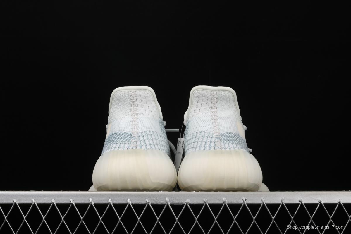 Adidas Yeezy 350 V2 Boost Basf FW3043 Darth Coconut 350 second generation hollowed-out silk ice blue color BASF Boost original