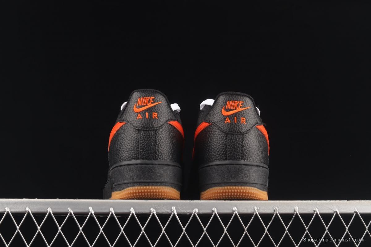 NIKE Air Force 1y07 Low raw rubber black and red litchi pattern low-top casual board shoes AA4082-001