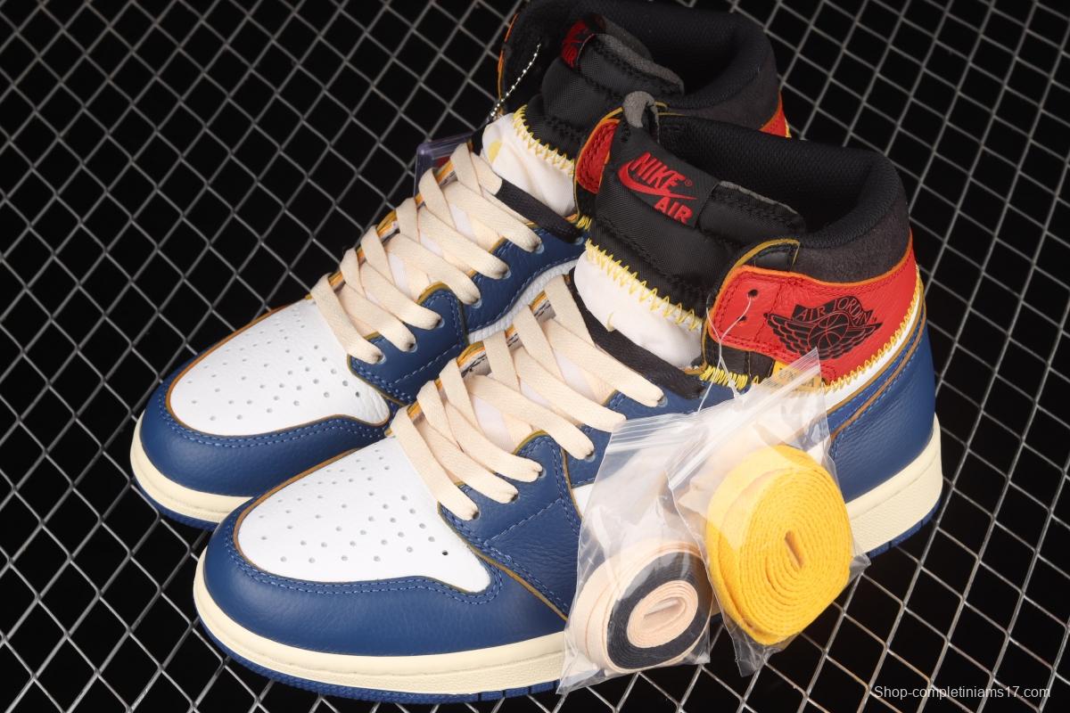 Air Jordan 1 x Union limited edition four-color deconstruction splicing basketball shoes BV1300-146,