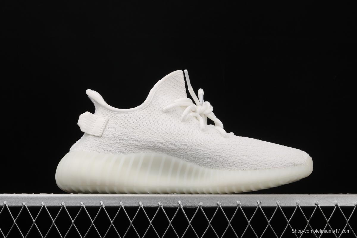 Adidas Yeezy 350V2 All White Real Boost Basf Darth coconut 350 second generation CP9366 fluorescent white BASF Boost original background