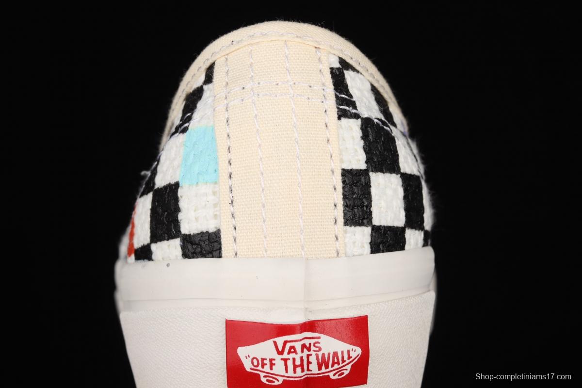 Vans Authentic new summer color matching weaving color checkerboard low upper board shoes VN0A54F29GL