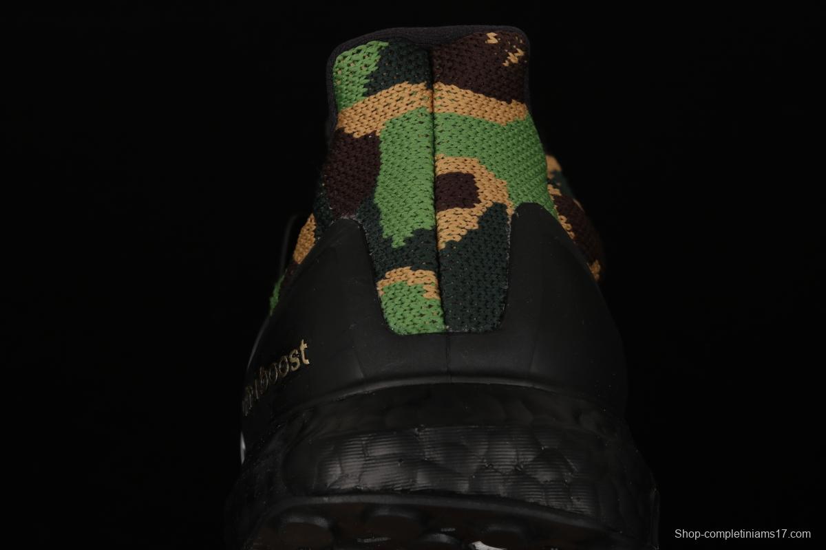 Bape x Adidas Ultra Boost Green Camo F35097 1.0 early generation UB leisure sports jogging shoes