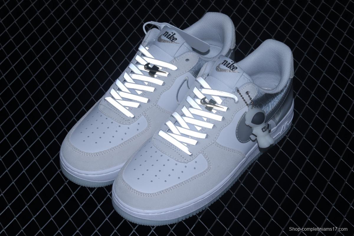 NIKE Air Force 11607 ESS space 3D silver low-top casual board shoes DA8302-333