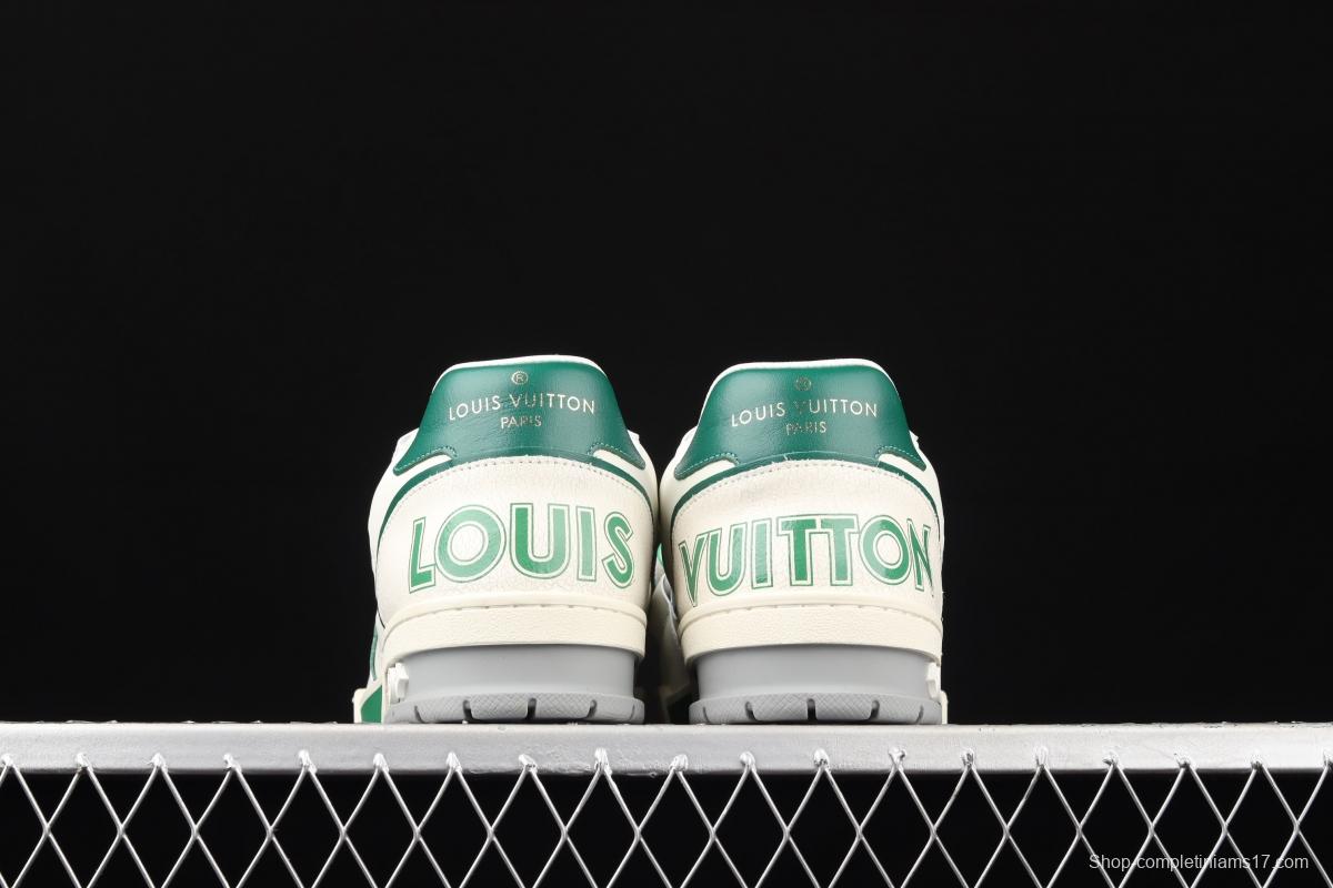 Authentic LV 2021ss early spring fashion catwalk sneakers 410N White Green