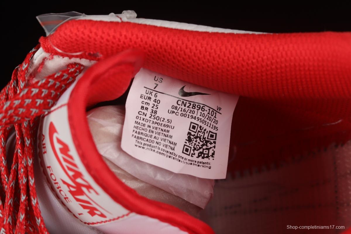 NIKE Air Force 1'07 Low SU19 White Red 3M Reflective Low Top Casual Sneakers CN2896-101