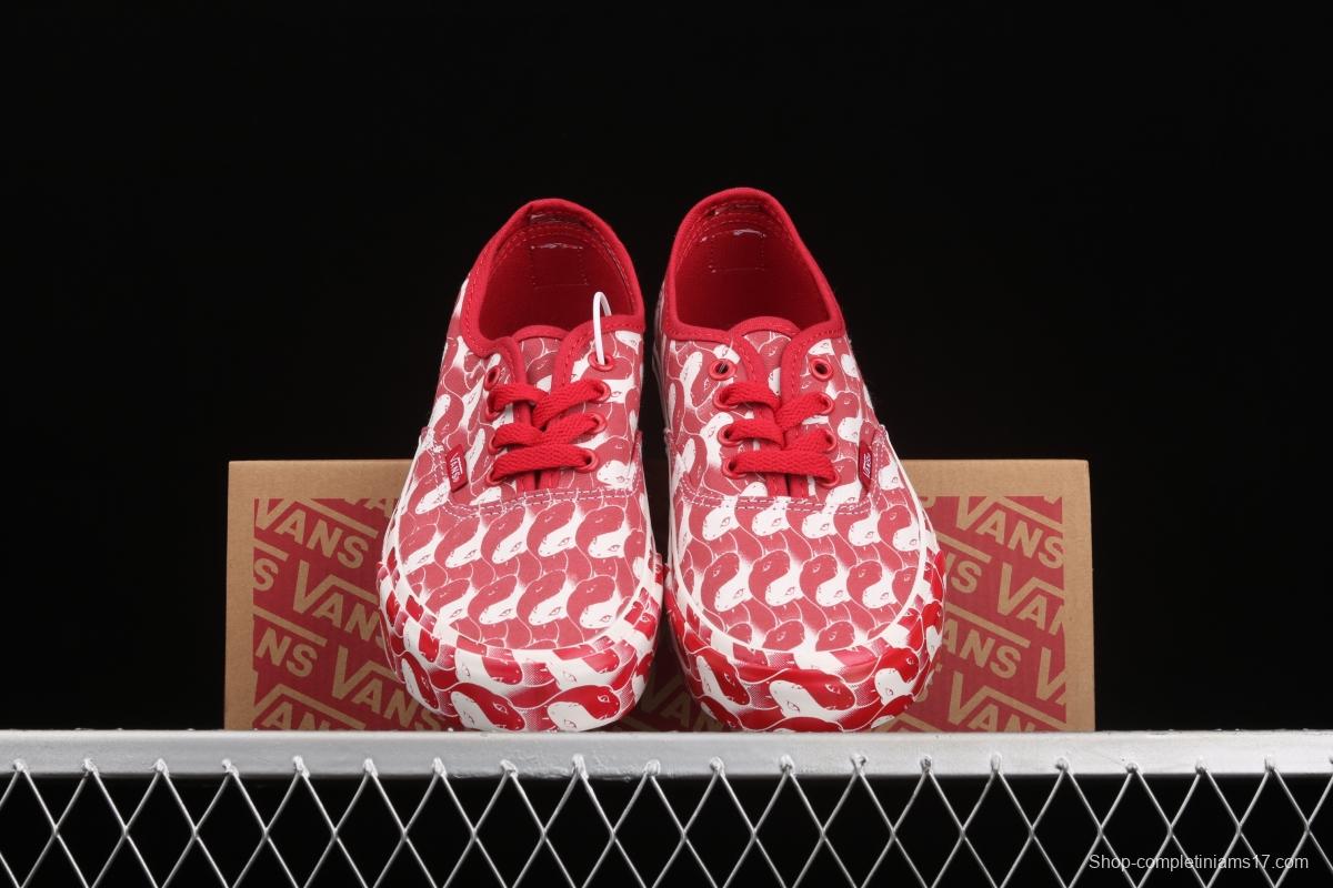 Opening Ceremony x Vans Authentic Yang Chao co-named the same red and white Yin Yang Snake low upper board shoes VN0A348A43Z