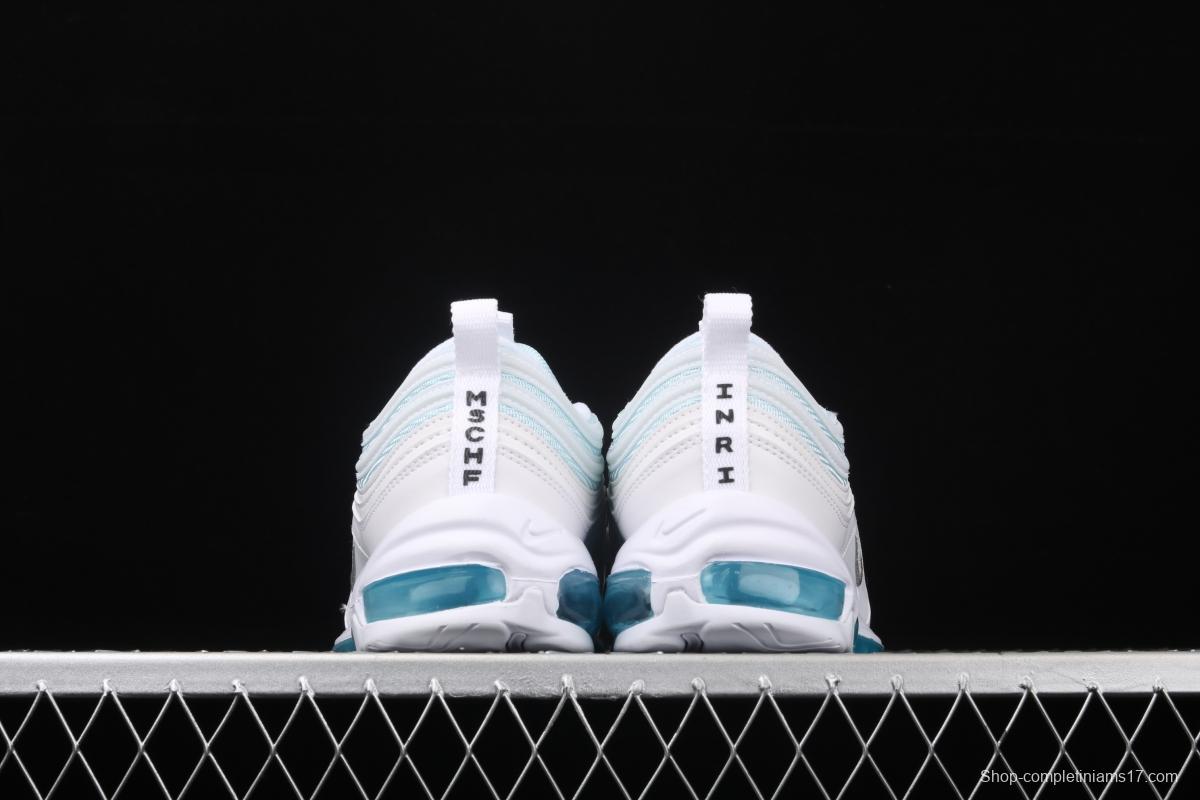 Mschf x Inri Air Max 97 Jesus Shoes holy water white ice blue gray black bullet running shoes