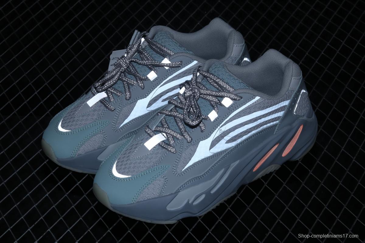 Adidas Yeezy Boost 700V2 Inertia FW2549 Kanye coconut 700V2 grayish blue running shoes 3M reflective BASF popcorn outsole