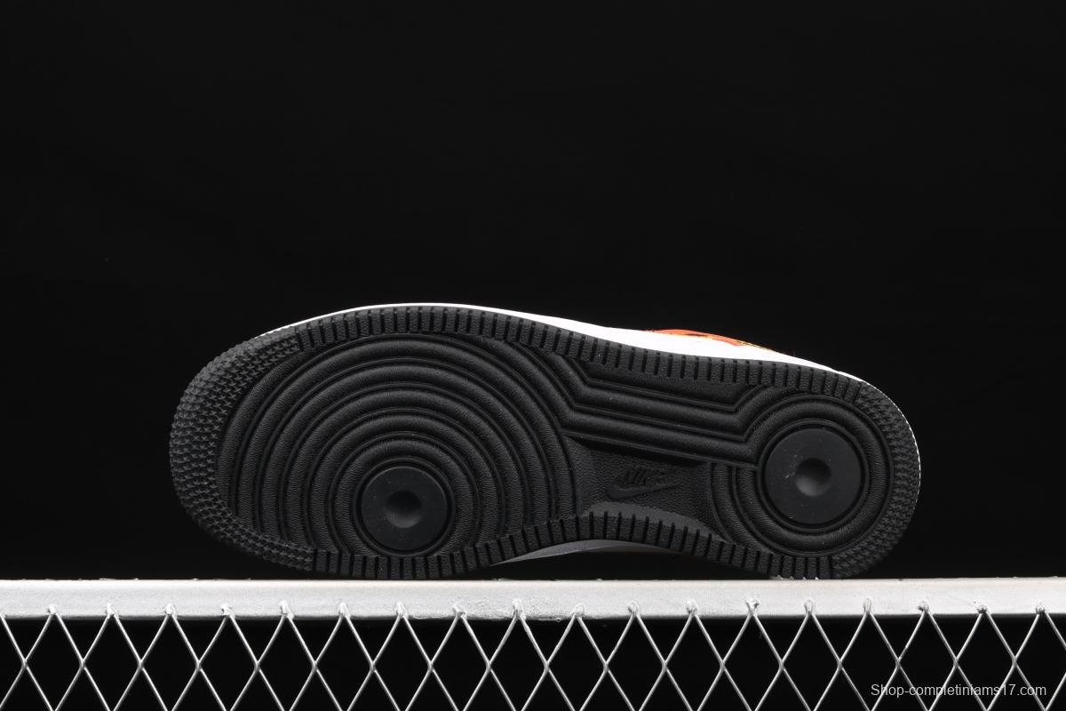 NIKE Air Force 1x07 Low black and white embroidered low-top casual board shoes CU8070-100