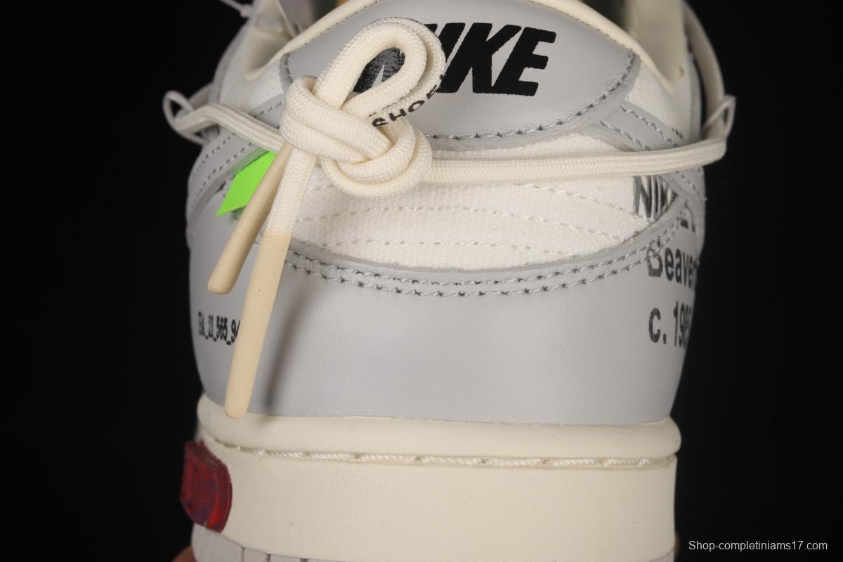 OFF-White x NIKE DUNK Low OW gray SB buckle rebound fashion casual board shoes DM1602-121