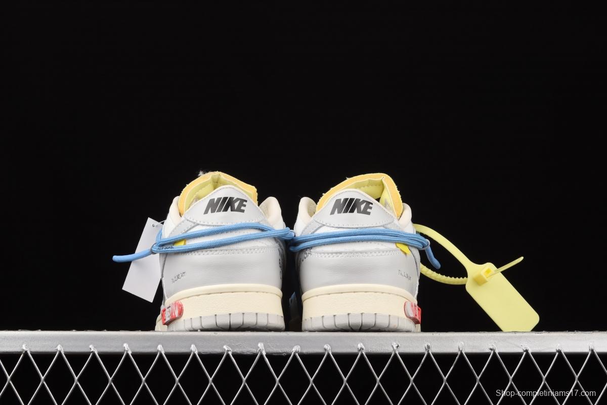 OFF-White x NIKE DUNK Low 04 of 50 OW Grey Leisure Sports Skateboard shoes DM1602-113