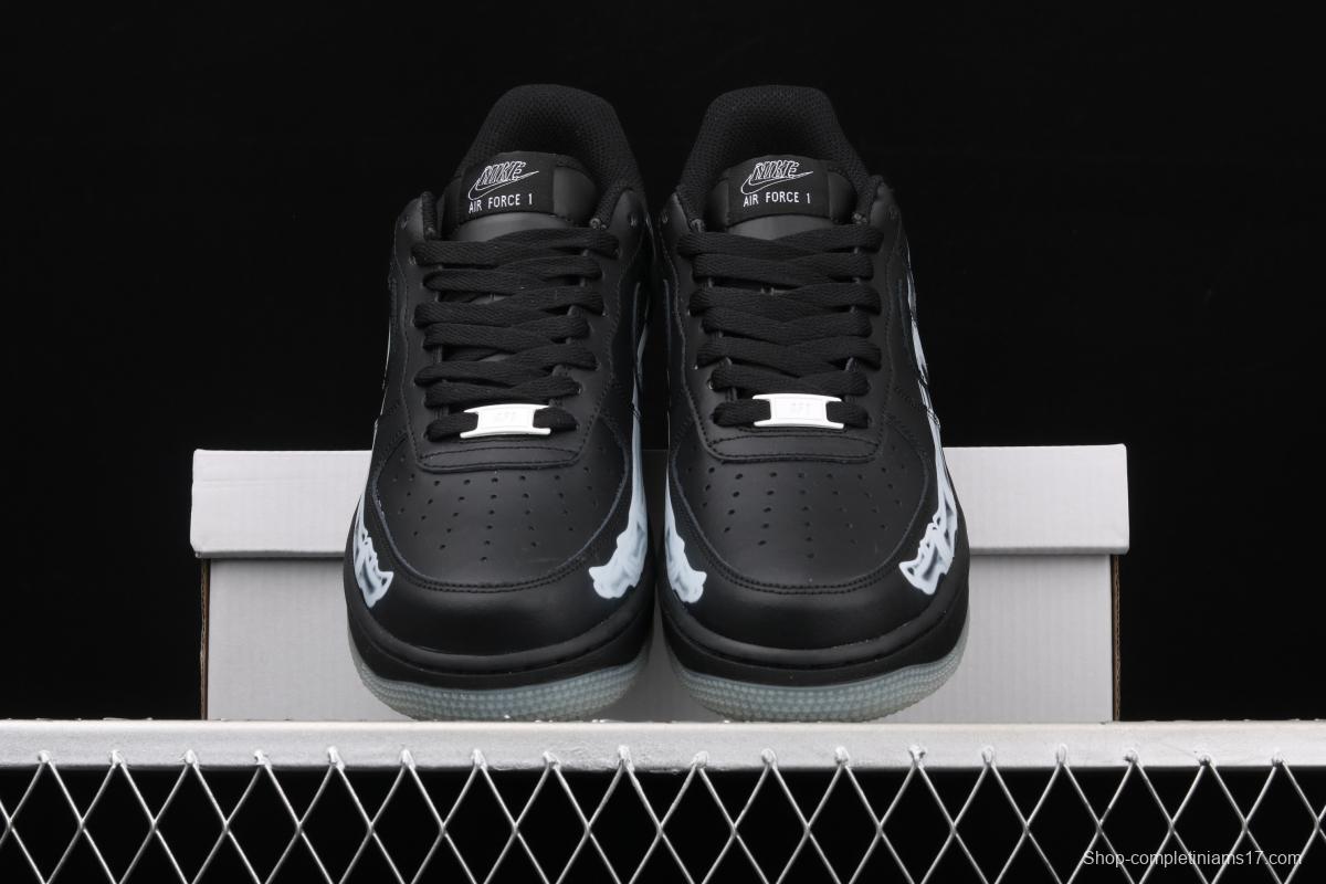 NIKE Air Force 1x 07 Skeleton QS Halloween luminous skeleton limited casual board shoes BQ7541-001