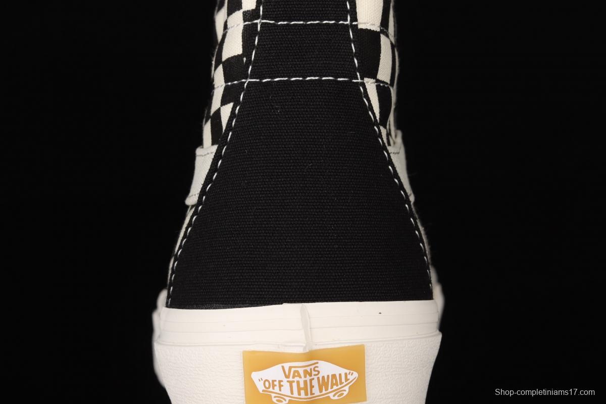 Vans Sk8-Hi Authentic black and white checkered high-top casual board shoes VN0A4RWY2BK