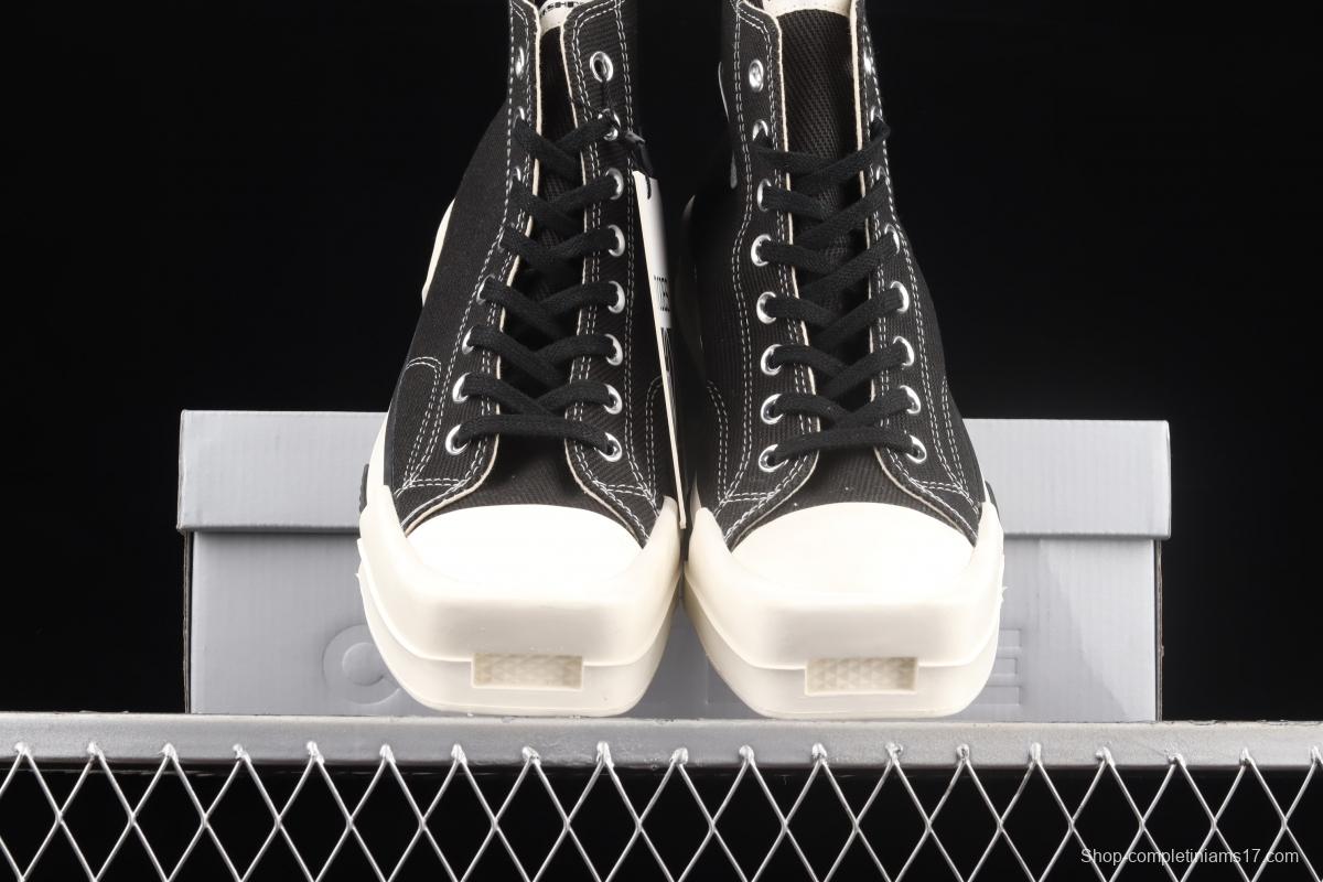 Rick Owens Drkshdw x Converse Turbodrk Hi square head co-named high-top canvas shoes 172344C