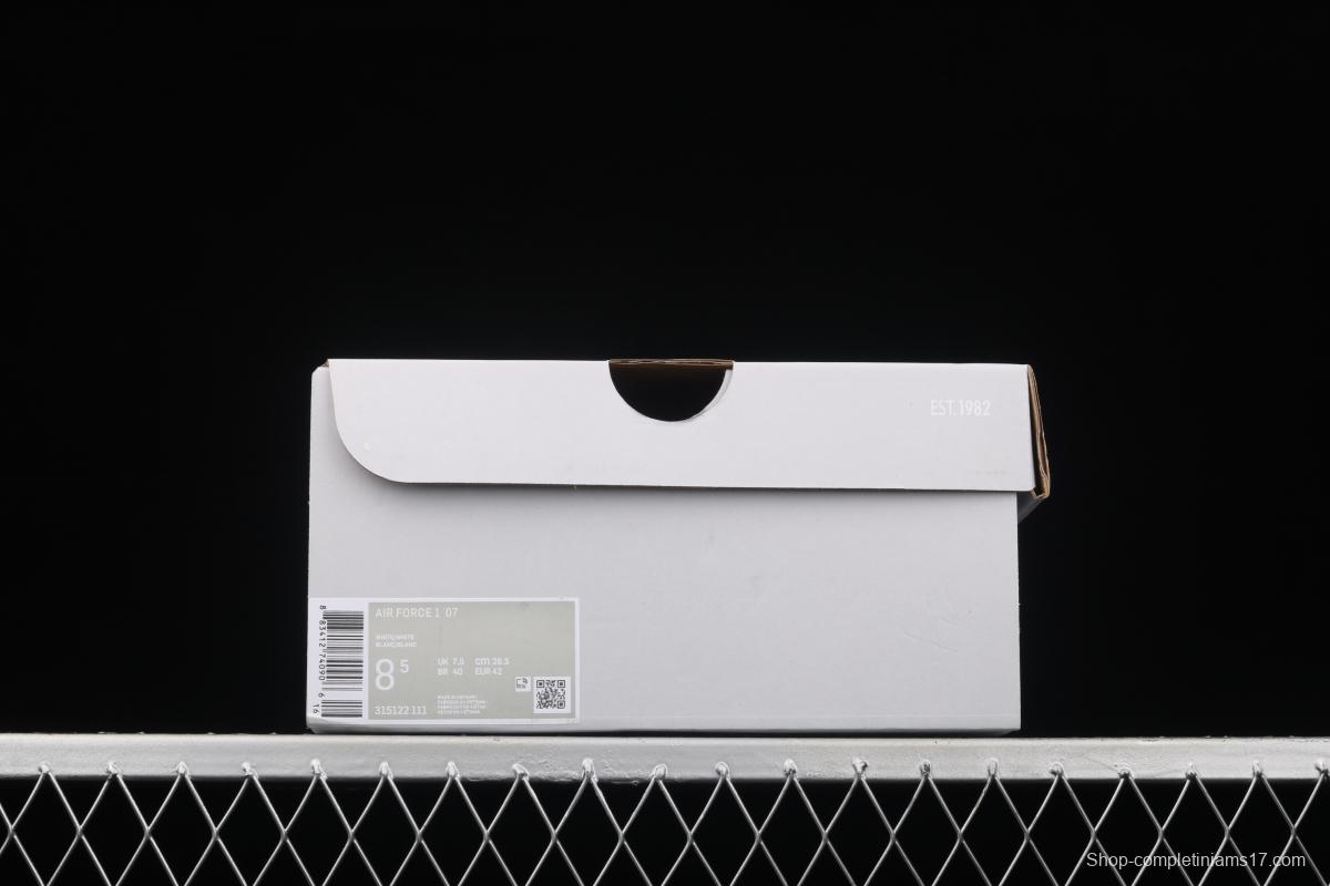 21NIKE Air Force 1x07 all-white low-top leisure sports shoes 315122-111,