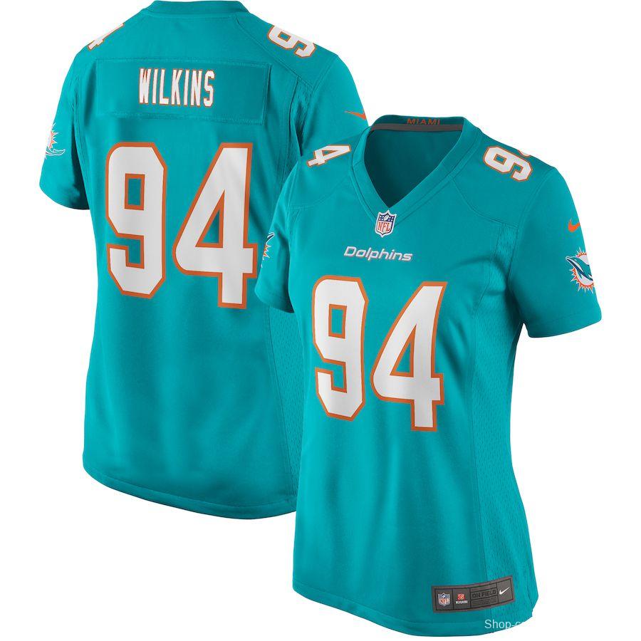 Women's Christian Wilkins Aqua Player Limited Team Jersey