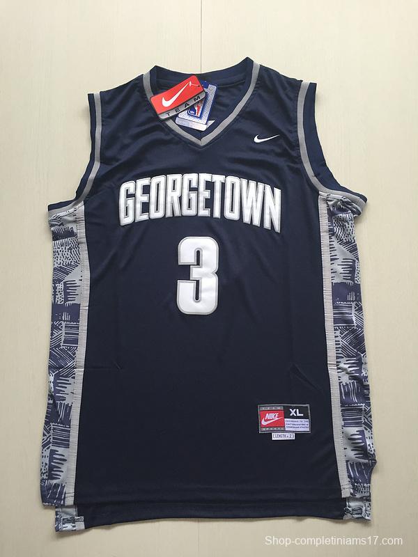 Allen Iverson 3 Hoyas College Black Basketball Jersey