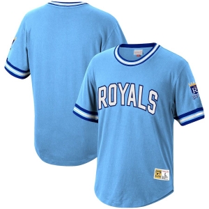 Men's Light Blue Cooperstown Collection Wild Pitch Throwback Jersey