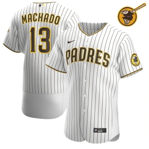 Men's Manny Machado White&amp;Brown Home 2020 Authentic Player Team Jersey