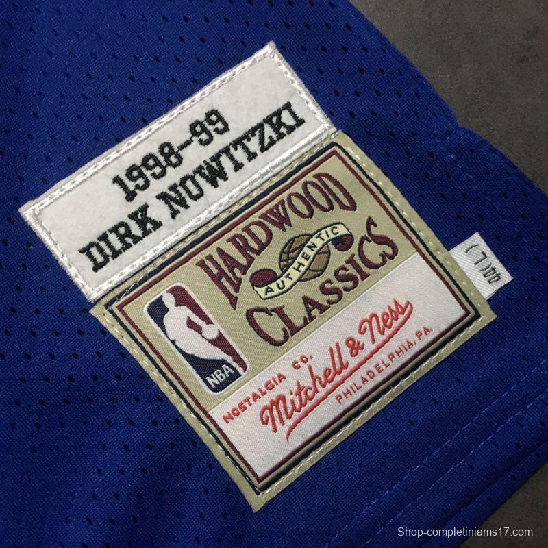 Men's Dirk Nowitzki Blue Retro Classic Team Jersey