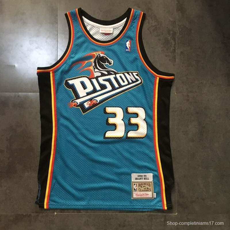 Men's Grant Hill Blue Retro Classic Team Jersey