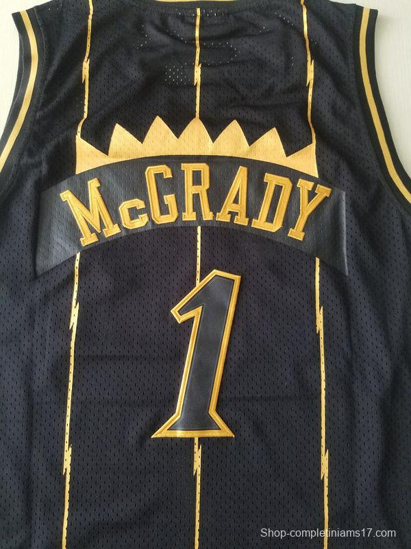 Tracy McGrady 1 1998-99 Throwback Classics Black Golden Edition Jersey