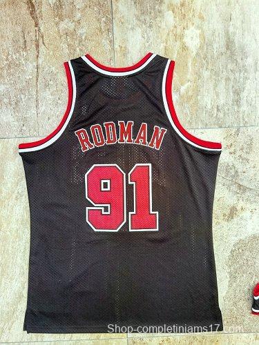 Men's Dennis Rodman Black Retro Classic Team Jersey