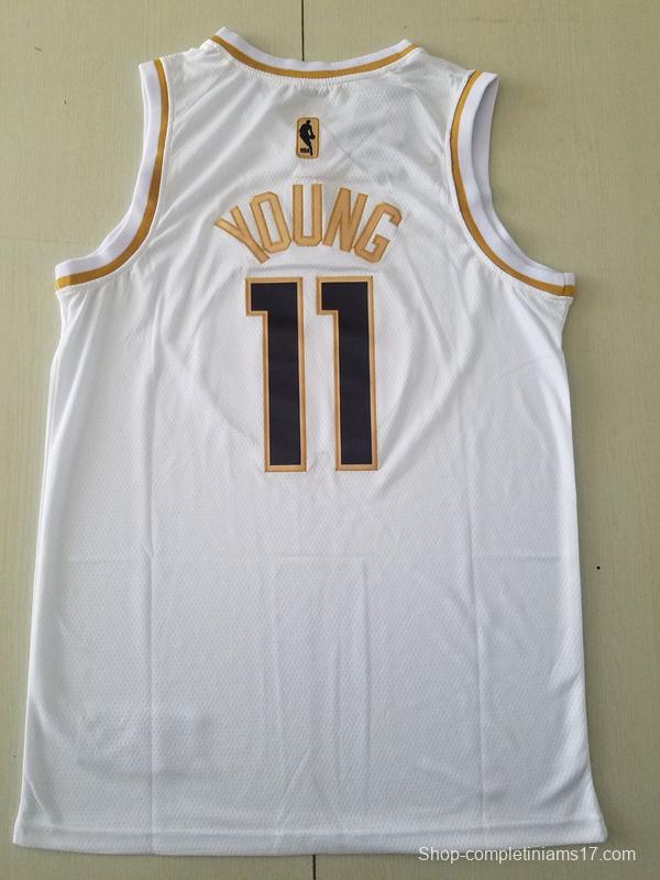 Trae Young 11 White Golden Edition Jersey