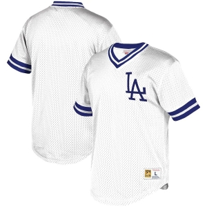 Men's White Mesh V-Neck Throwback Jersey