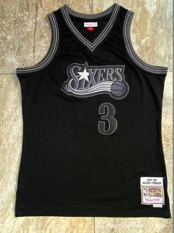 Men's Allen Iverson Black Retro Classic Team Jersey