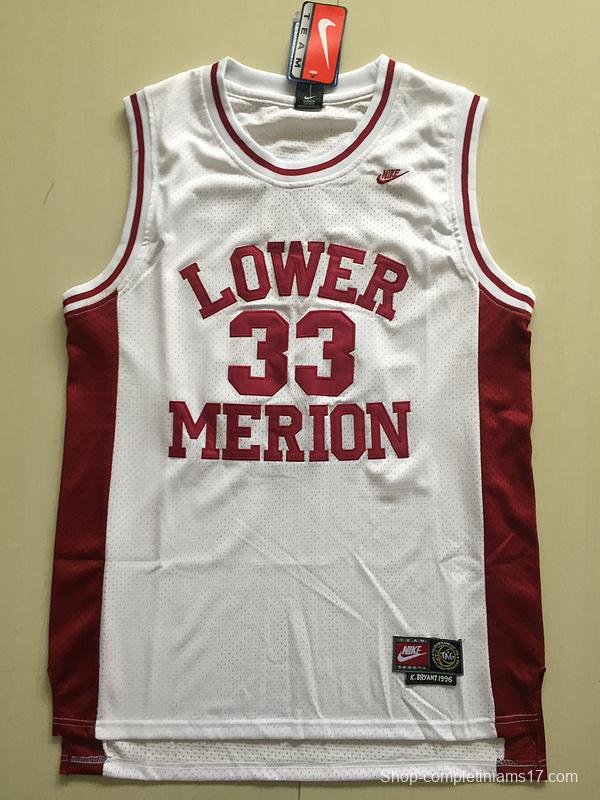 Kobe Bryant 33 Lower Merion High School White Basketball Jersey